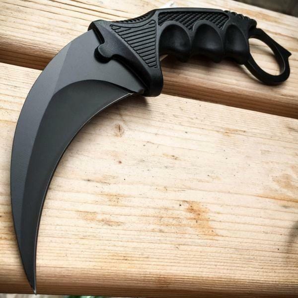 9PC Black Tactical Fixed Blade Sword Machete Axe Hatchet Karambit Knife Set